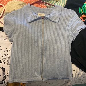 Light Blue Cropped shirt